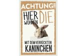 Vianmo Insegna In Legno 30X20 Cm Tiere Achtung Hier Kaninchen