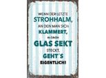 Vianmo Insegna In Legno 30X20 Cm Wenn Der Letzte Strohhalman