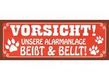 Vianmo Insegna In Legno 10X27 Cm Vorsicht Alarmsanlage BeißT