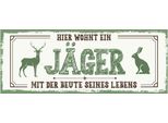 Vianmo Insegna In Legno 10X27 Cm Hier Wohnt Ein JäGer Mit Der Beute
