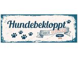 Vianmo Insegna In Legno 10X27 Cm Hundebekloppt Aber GlüCklich Blau