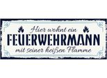 Vianmo Insegna In Legno 10X27 Cm Hier Wohnt Ein Feuerwehrmann