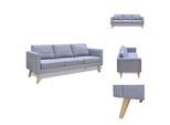 Vidaxl Divano 3 Posti In Tessuto Grigio Chiaro - Divani