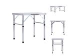 Vidaxl Tavolo Da Campeggio Pieghevole In Alluminio Bianco 60X45 Cm - Mobili Da Campeggio