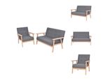 Vidaxl Set Di Divani 2 Pezzi In Tessuto Grigio Scuro - Divani