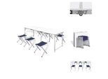 Vidaxl Tavolo Da Campeggio Pieghevole Con 4 Sgabelli Regolabili In Altezza 180X60 Cm - Mobili Da Campeggio