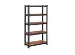 Dochtmann, Scaffale 5 Ripiani, Industriale, 150 X 75 X 30 Cm, Marrone-Nero