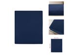 Vidaxl Lenzuolo Matrimoniale In Jersey Blu Navy 90X200 Cm In Cotone - Lenzuolo Da Letto