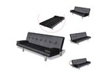 Vidaxl Divano Letto Con 2 Cuscini In Ecopelle Allungabile Nero - Divani