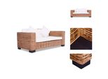 Vidaxl Divano A 2 Posti In Rattan Naturale - Divani