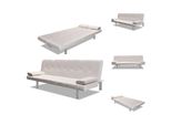 Vidaxl Divano Letto Con 2 Cuscini In Ecopelle Allungabile Bianco Crema - Divani