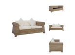 Vidaxl Divano A 2 Posti Con Cuscini In Rattan Naturale - Divani