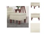 Vidaxl Sgabello Con Gambe In Legno In Velluto Color Crema - Sedie E Sgabelli Pieghevoli