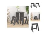 Vidaxl Sgabello 2 Pz. Grigio 40X40X45 Cm In Legno Di Pino Massiccio - Sedie E Sgabelli Pieghevoli