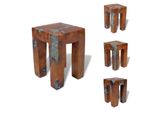 Vidaxl Sgabello In Legno Massiccio Di Teak E Resina - Sedie E Sgabelli Pieghevoli