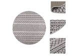 Vidaxl Tappeto Lavabile Bianco E Nero φ120 Cm Antiscivolo - Tappeti