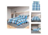 Vidaxl Set Di Biancheria Da Letto Blu E Grigio 135X200 Cm In Cotone - Copripiumino