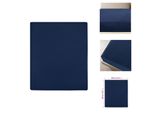Vidaxl Lenzuolo Matrimoniale In Jersey Blu Navy 140X200 Cm In Cotone - Lenzuolo Da Letto