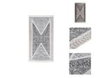 Vidaxl Tappeto Nero E Grigio 120X180 Cm In Cotone - Tappeti