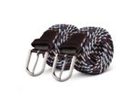 Cintura Elastica Hemmy (Confezione Da 2) 85Cm "Beige/Blu/Marrone"" Cintura Intrecciata Molte Varianti - Cintura In Tessuto Elastico Cintura Elastica Senza Fori Unisex"