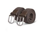 Cintura Elastica Hemmy (Confezione Da 2) 125Cm "Taupe"" Cintura Intrecciata Molte Varianti - Cintura In Tessuto Elastico Cintura Elastica Senza Fori Unisex"