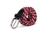Cintura Elastica Hemmy (Lunghezza: 105Cm) Rossa/Blu/Bianca Intrecciata - Cintura In Tessuto Elastico Cintura Elastica Senza Fori Unisex Regolabile All'infinito
