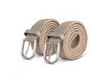Cintura Elastica Hemmy (Confezione Da 2) 85Cm "Beige"" Cintura Intrecciata Molte Varianti - Cintura In Tessuto Elastico Cintura Elastica Senza Fori Unisex"