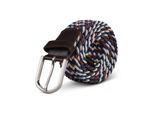 Cintura Elastica (Lunghezza: 105Cm) Beige/Blu/Marrone Intrecciata - Cintura In Tessuto Elastico Cintura Elastica Senza Fori Unisex Regolabile All'infinito