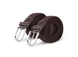 Cintura Elastica Hemmy ( Confezione Da 2 ) 85Cm "Marrone Scuro"" Cintura Intrecciata Molte Varianti - Cintura In Tessuto Elastico Cintura Elastica Senza Fori Unisex"