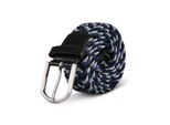 Cintura Elastica Hemmy (Lunghezza: 105Cm) Grigio/Blu/Nero Intrecciata - Cintura In Tessuto Elastico Cintura Elastica Senza Fori Regolabile All'infinito