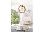 Opviq, Esagono Naturale, Lampadario, Naturale, Corpo In Legno, 30 X 30 X 70 Cm
