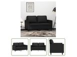 The Living Store Divano A 2 Posti Nero 120 Cm In Pelle Finta