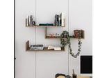 Decortie Tibet Scaffale Da Parete Libreria Moderna Effetto Caffè Scuro 120 X 23 X 66 Cm