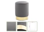 The Living Store Sgabello Grigio Scuro E Velluto Dorato