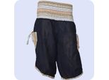 Pantaloncini Haremshose Bermuda Jogginghose Sweathose Freizeithose Trainingshose Gesmokt Varkala Damen, Blau