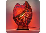 Lampada Decorativa Lampada D'atmosfera Lampada Asiatica Lampada Da Terra Lampada Da Tavolo Lampada Da Tavolo Bali Asia Perlmutt 36 Cm, Rosso