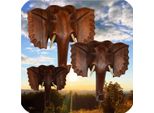 Elefante In Legno Maschera Da Parete Appesa Maschera Da Parete In Legno Africa Asia Portafortuna Decorazione Fatta A Mano, Grande