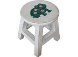 Sgabello In Legno Per Bambini Sgabello Sgabello Poggiapiedi Sgabello In Legno Massiccio Sedia Con Decorazione Motivo Animale Bianco, Rana Verde