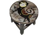 Sgabello In Legno Per Bambini Sgabello Sgabello Poggiapiedi Sgabello In Legno Massiccio Sedia Con Decorazione Motivo Animale Bianco, Scimmia
