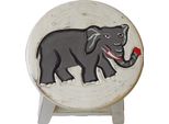Sgabello In Legno Sgabello Per Bambini Sgabello Sgabello Poggiapiedi Sgabello In Legno Massiccio Sedia Con Decorazione Motivo Animale Bianco, Elefante