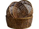 Cesto In Rattan Portafrutta Birmania In Rattan E Bambù, Decorativo Unico Fatto A Mano, Medio