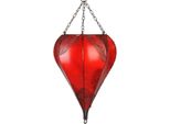 Lampada Orientale Lampada Da Soffitto Lampada A Sospensione Lampada Marocchina Da Soffitto Lampada In Pelle Goccia Orientale 40 Cm, Rosso