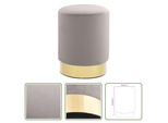 The Living Store Sgabello Grigio Chiaro E Velluto Dorato