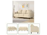 The Living Store Divano A 3 Posti Crema 180 Cm In Tessuto