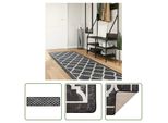 The Living Store Tappeto Lavabile Bianco E Nero 80X300 Cm Antiscivolo