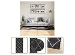 The Living Store Tappeto Shaggy A Pelo Alto Moderno Nero E Crema 100X200 Cm