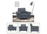 The Living Store Poltrona Grigio Scuro 60 Cm In Velluto