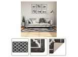 The Living Store Tappeto Lavabile Bianco E Nero 120X180 Cm Antiscivolo