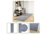The Living Store Tappeto Shaggy A Pelo Alto Moderno Blu 80X250 Cm
