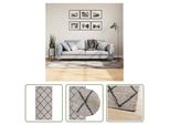 The Living Store Tappeto Shaggy A Pelo Alto Moderno Beige E Antracite 100X200 Cm